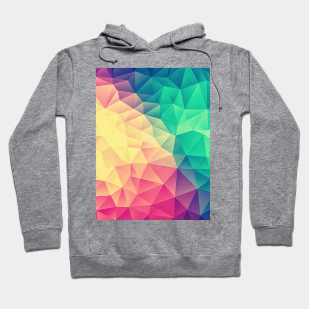 Color bomb! Abstract Polygon Multi Color Cubism Low Poly Triangle Design Hoodie by badbugs